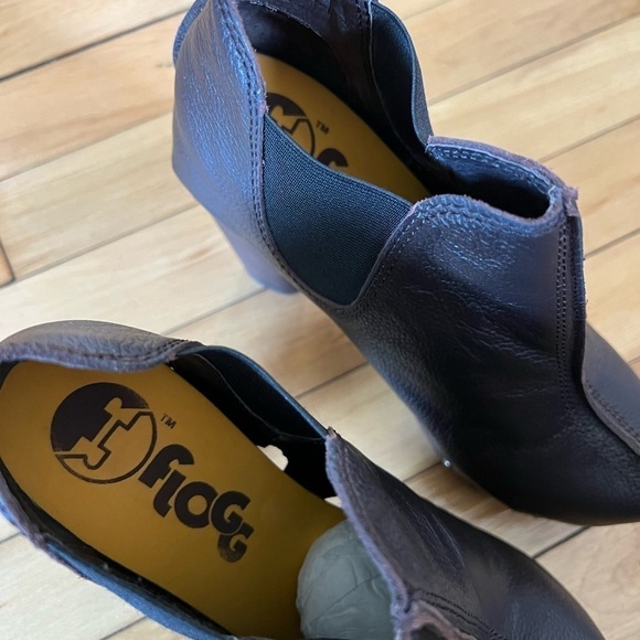 Flogg leather wooden bottoms heeded studded wooden booties - Picture 2 of 8